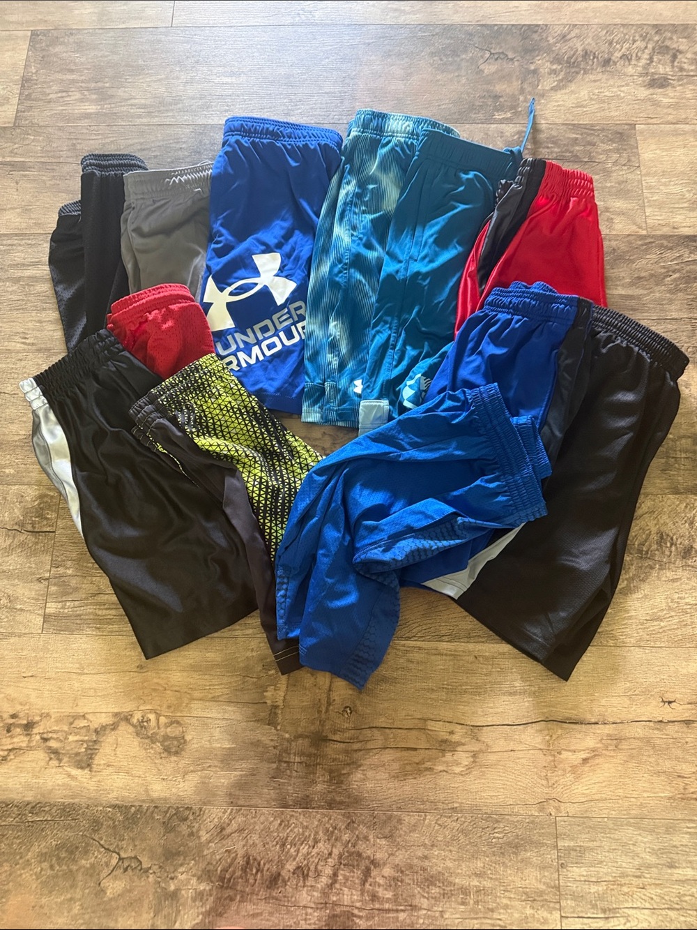 Under Armour Kids Athletic Shorts Pack - Blue, Red, Black